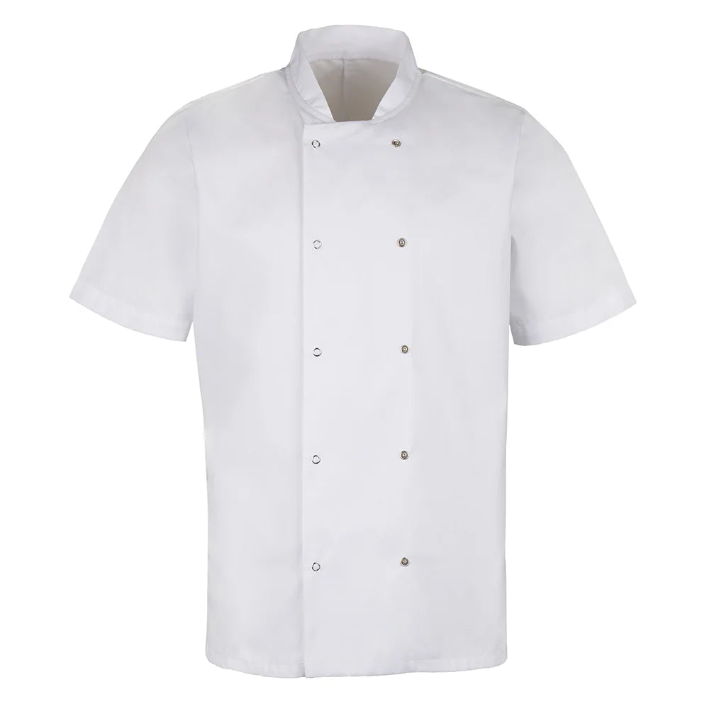 Short Sleeve Stud Chef Jacket HO10