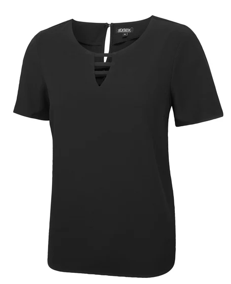 LOTTIE Short Sleeve Notch Neck Top