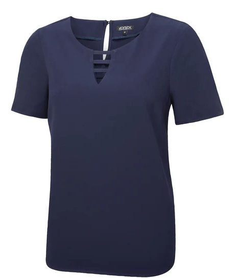 LOTTIE Short Sleeve Notch Neck Top