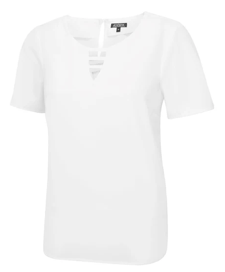 LOTTIE Short Sleeve Notch Neck Top