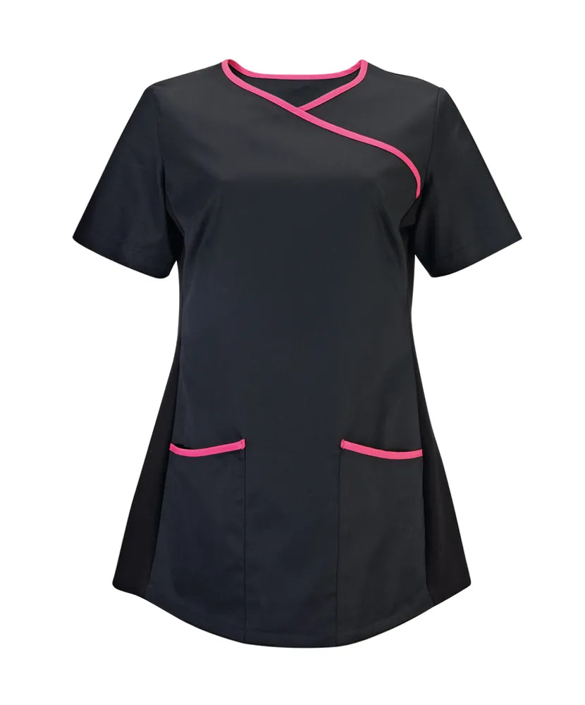 Stretch Female Fit Contrast Scrub Top NF43