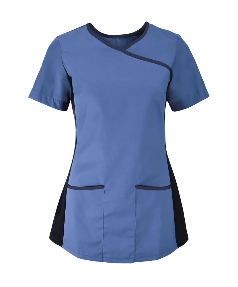 Stretch Female Fit Contrast Scrub Top NF43