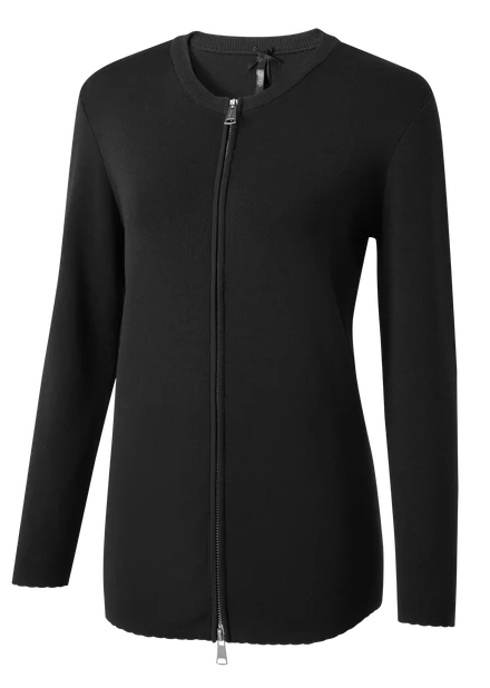 SALLY Scallop Edge Zip Cardigan