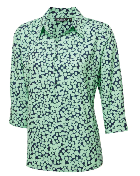 SIENNA Print 3/4 Sleeve Blouse with Collar