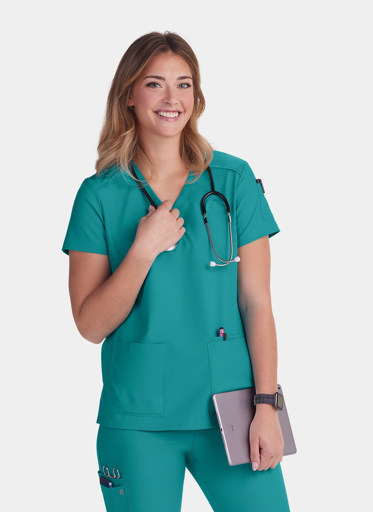 Cureology Cardi Female Stretch Scrub Top