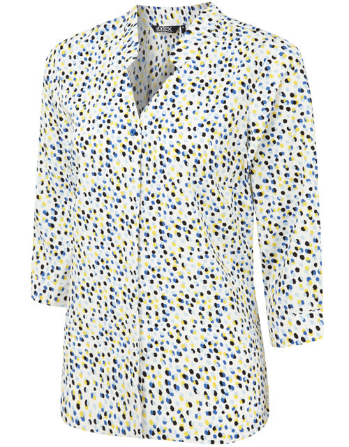 APRIL 3/4 Sleeve Pop-Over Print Blouse