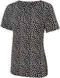 HATTIE Short Sleeve Print Shell Blouse