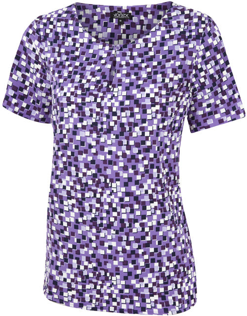KELLY Short Sleeve Print Shell Blouse
