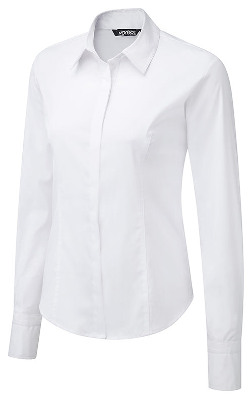 ZOE Concealed Button Down Long Sleeve Blouse