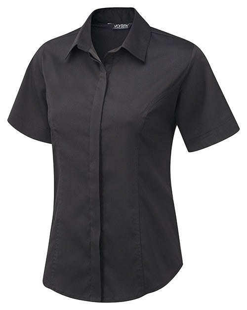 ZOE Concealed Button Down Short Sleeve Blouse