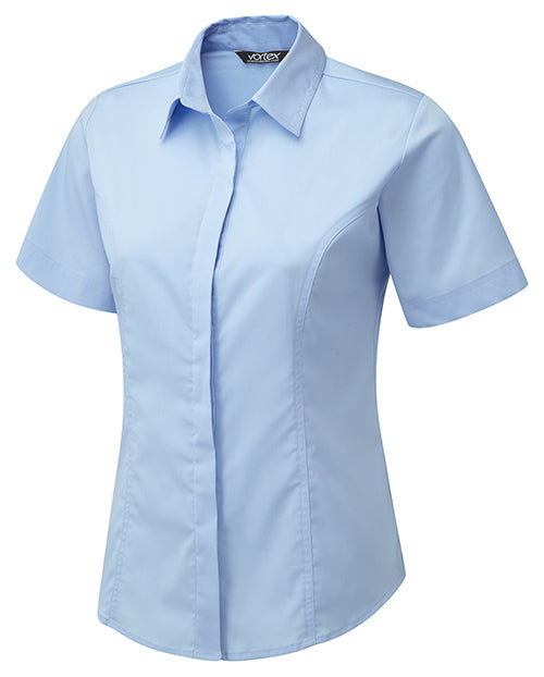 ZOE Concealed Button Down Short Sleeve Blouse