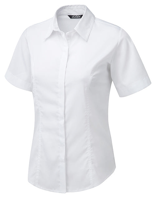 ZOE Concealed Button Down Short Sleeve Blouse